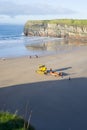 Vehicle towing sea rescue craft